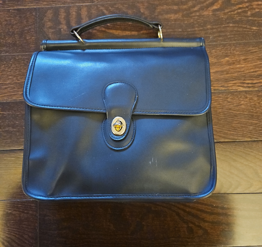 Black Leather Satchel Bag
